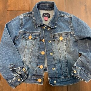 Children’s place girls denim jean jacket Xs 4 blue coat